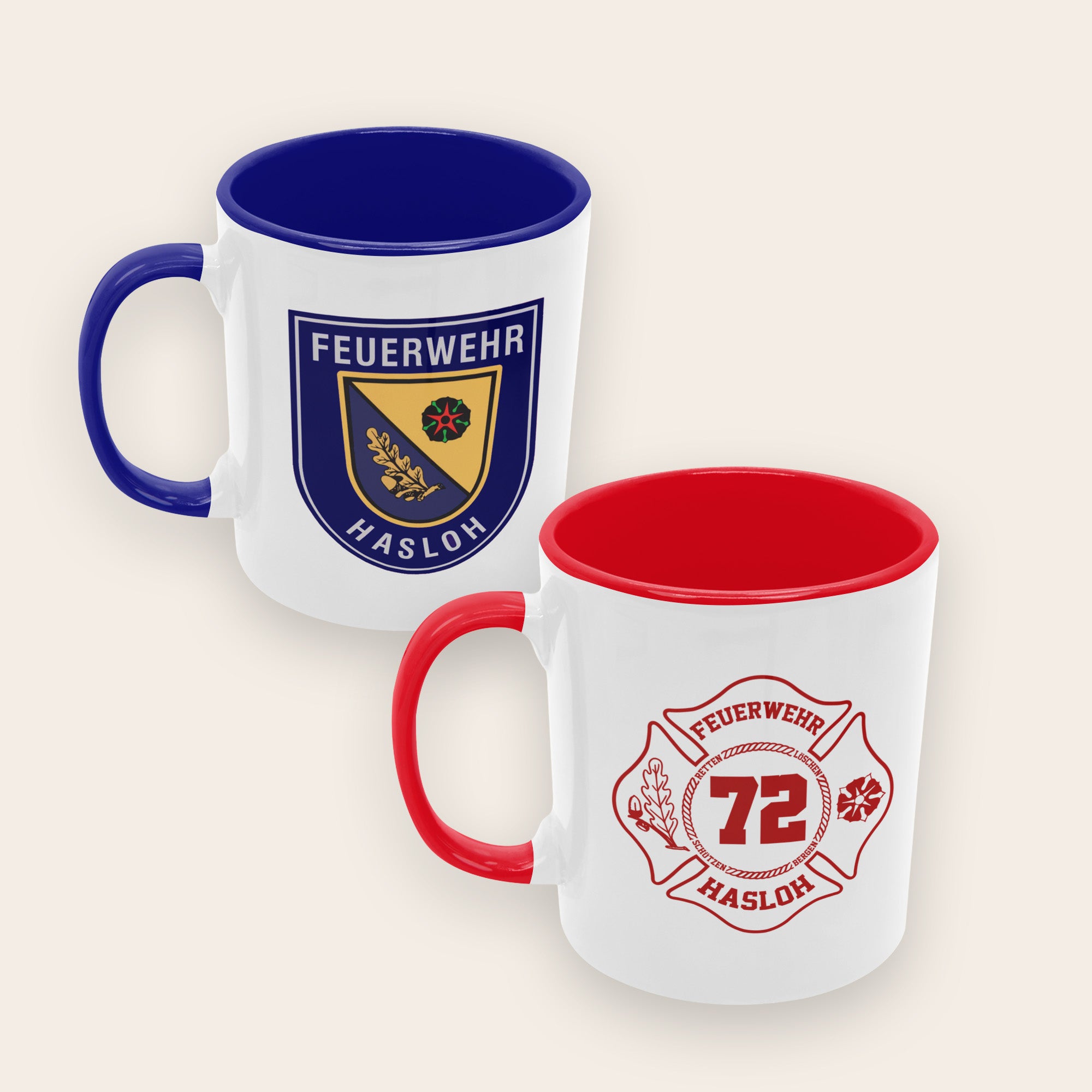 Dein Printwerk Kreis Pinneberg – Becher & Flaschen – personalisiertes Feuerwehr Tassen-Set – Referenz