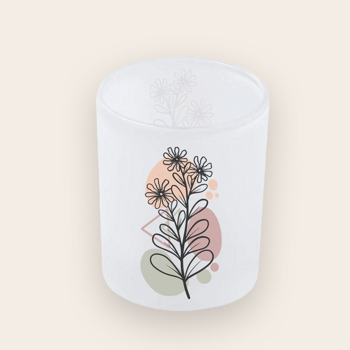 Satinierter Teelichthalter Botanical Design