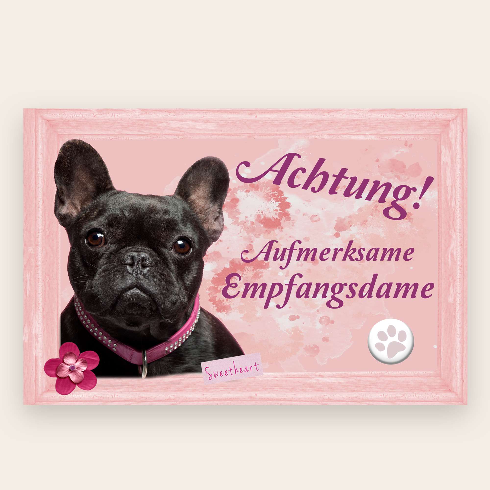 Dein Printwerk – UV-Druck Pfortenschild mit Frenchie Motiv – Referenz