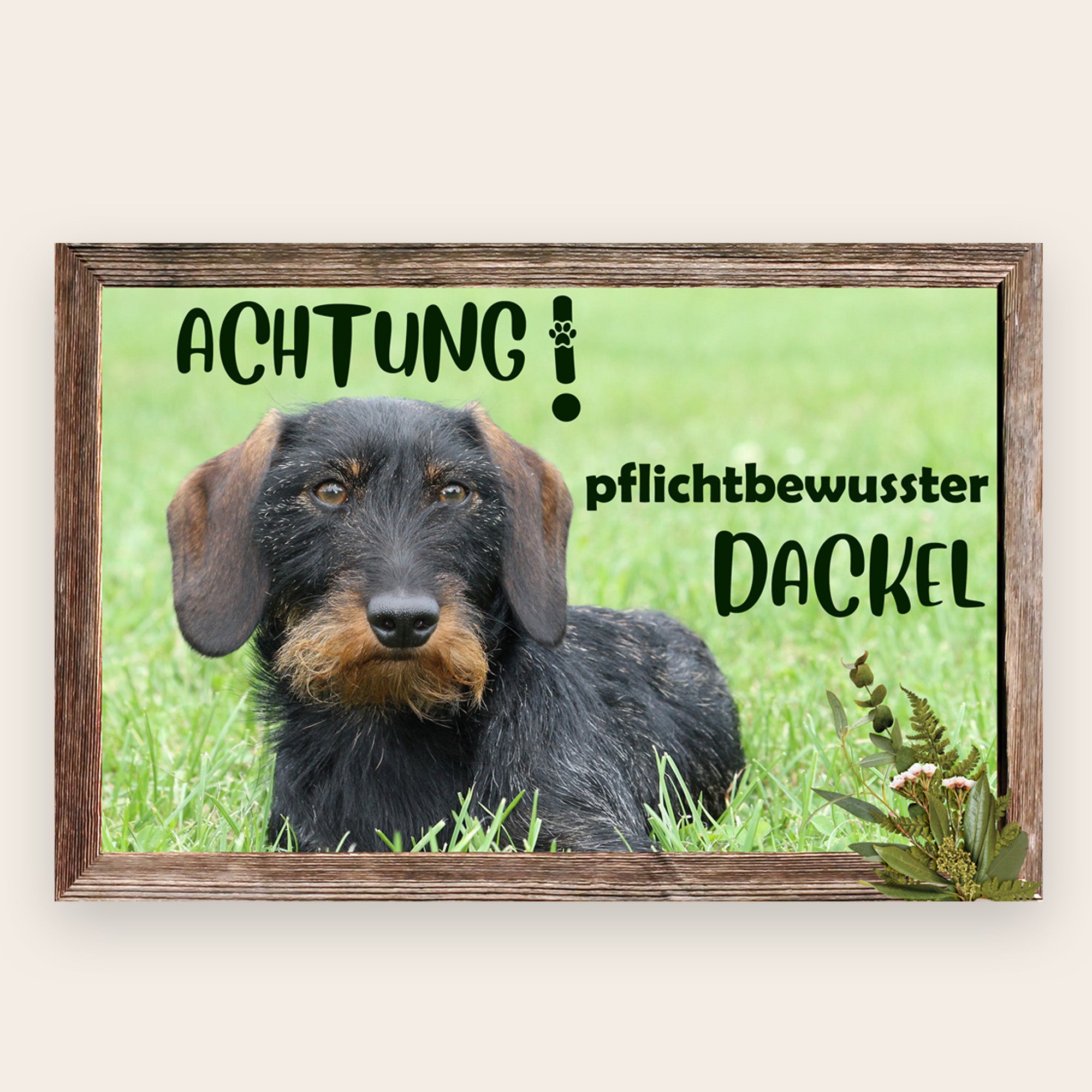 Dein Printwerk – UV-Druck Pfortenschild mit Dackelmotiv – Referenz