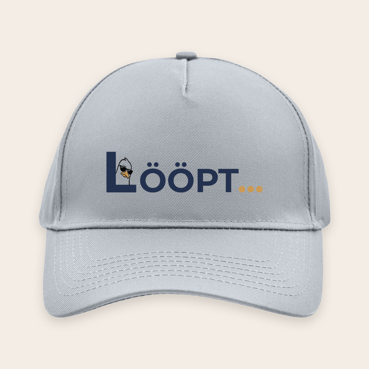 Graue 5-Panel Cap mit cooler Möwe und plattdeutschem Statement – 100% Baumwolle