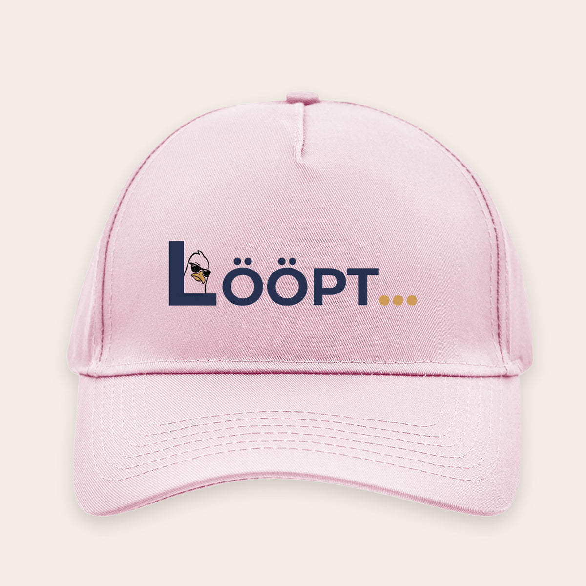 Trendige Cap in Rose mit dem 'Lööpt' Möwen-Design – ideal für Küstenkinder.