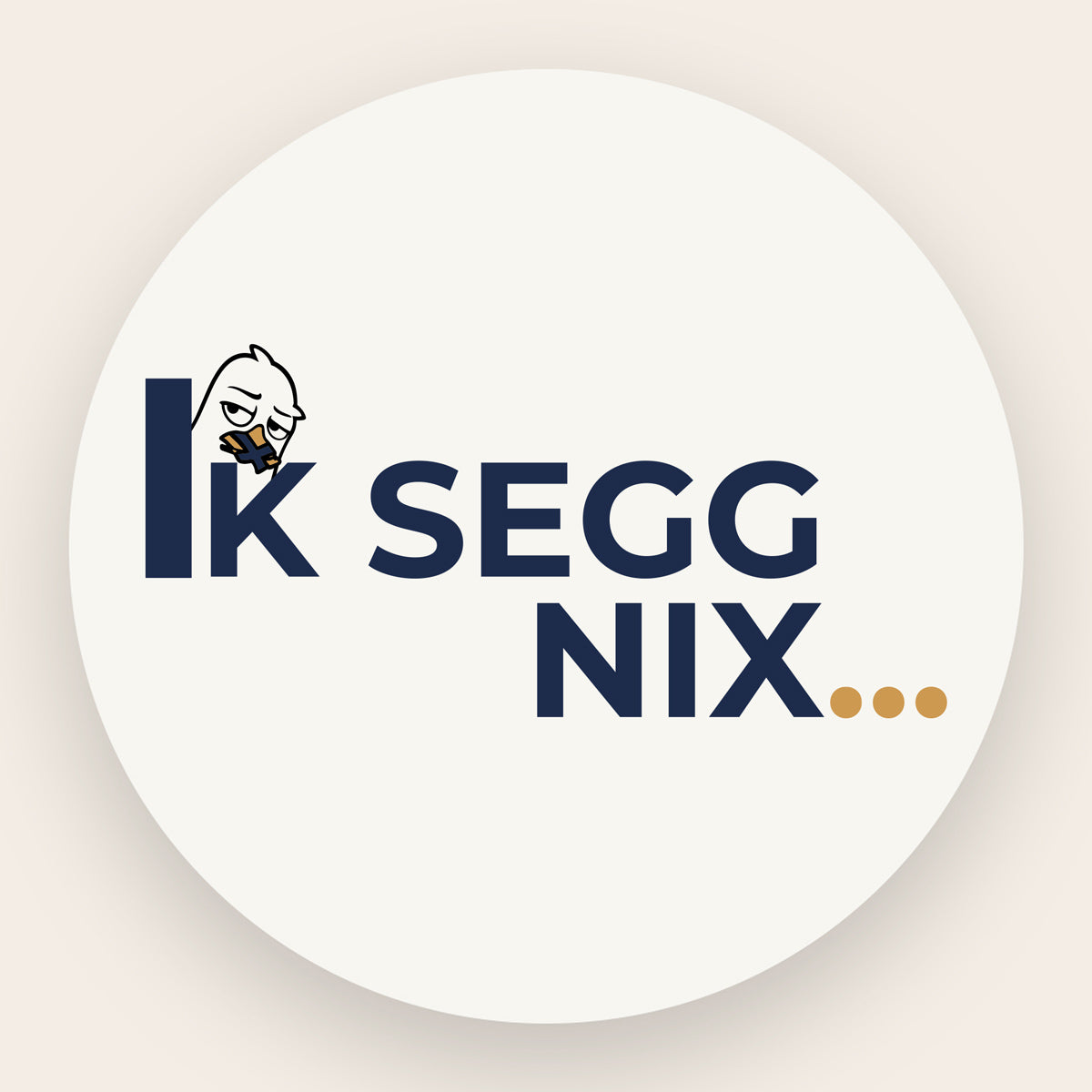 Detaillierte Ansicht des hochwertigen Textildrucks 'Ik segg nix' mit Möwe aus unserer Manufaktur