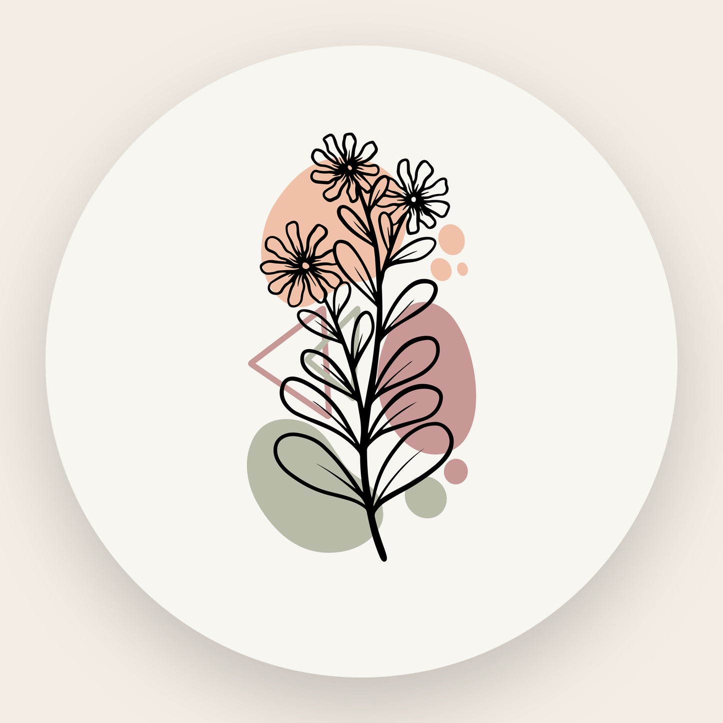Detailansicht der Satinierung und des grafischen Botanical-Prints auf dem Teelichthalter.