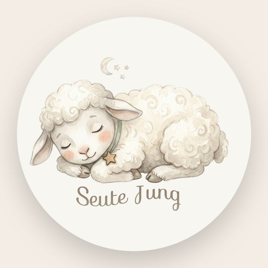 Detailansicht Design Schlafendes Lamm Seute Jung