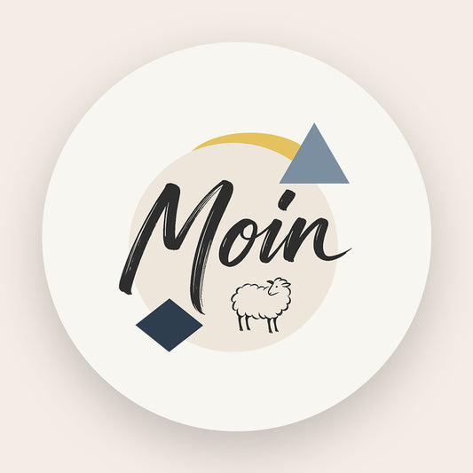 Moin-Schaf als Illustration für den hochweißen Keramikbecher, typisch norddeutsch von Dein Printwerk