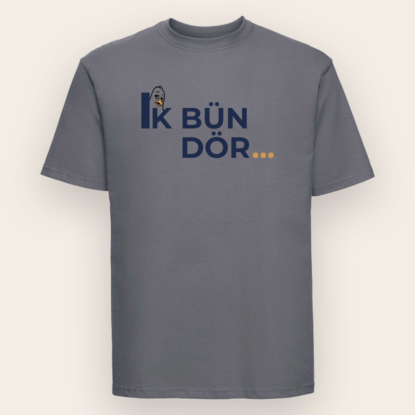 Russell T-Shirt Convoy Grey Motiv Möwe -Ik-bün-dör - Dein Printwerk Itzehoe