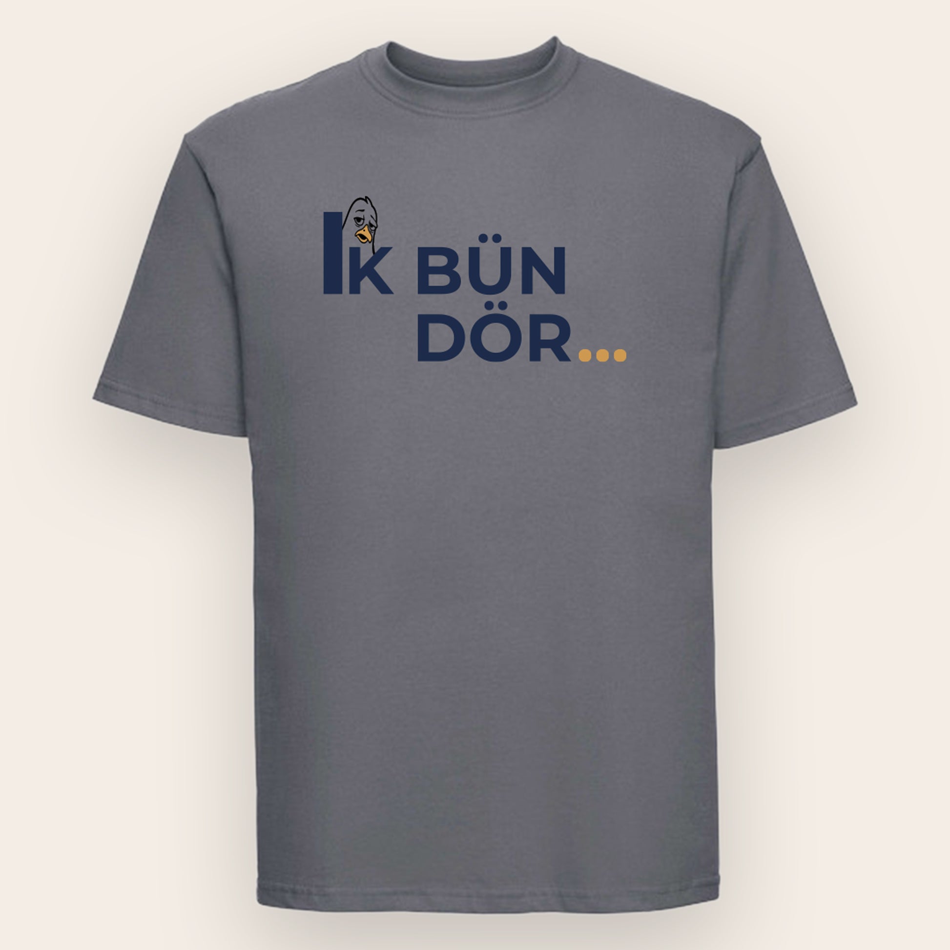 Russell T-Shirt Convoy Grey Motiv Möwe -Ik-bün-dör - Dein Printwerk Itzehoe
