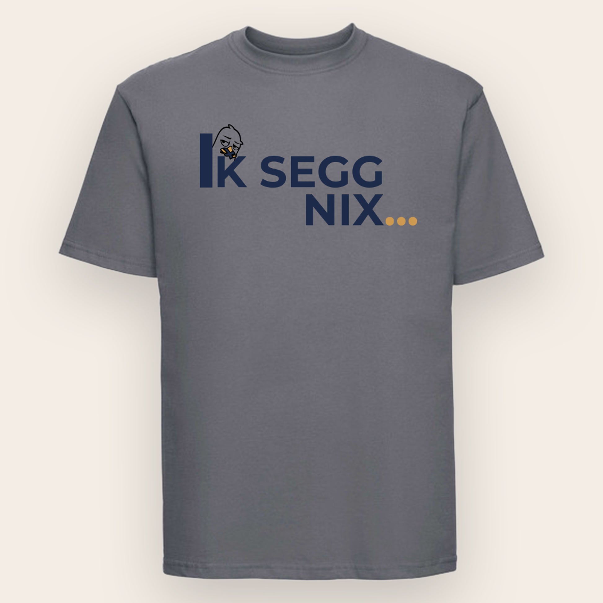 Convoy Grey - Russell T-Shirt Motiv Ik segg nix Möwe Front