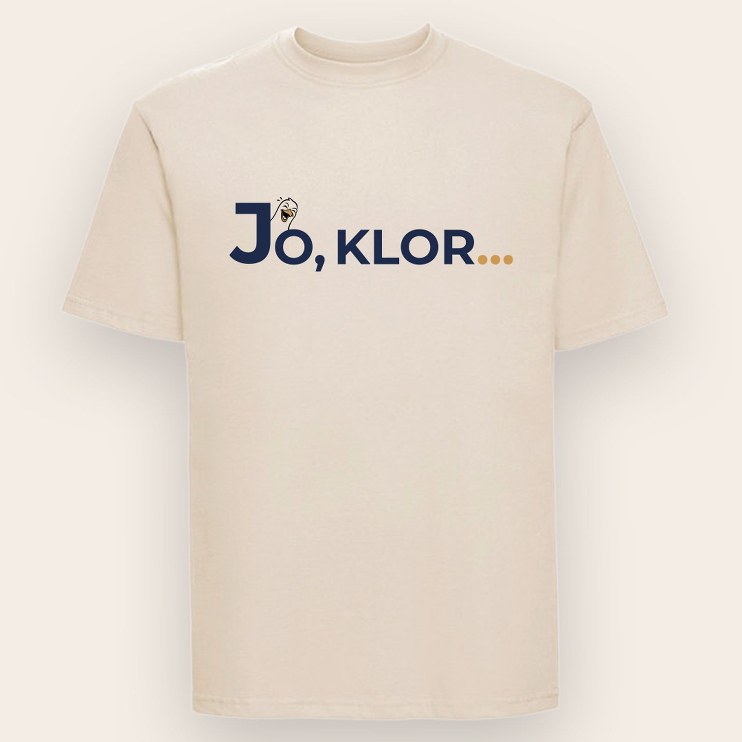 naturfarbenes- Russell T-Shirt Motiv Jo kloor lachende Möwe Front